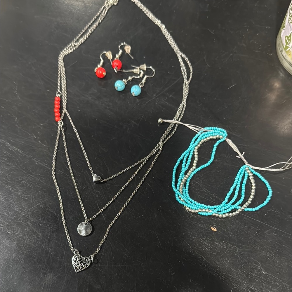 Silver and Turquoise Jewelry Set